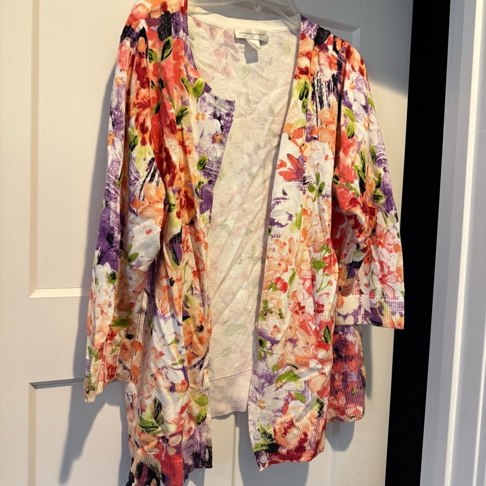 Christopher & Banks Floral Cardigan - Multicolor